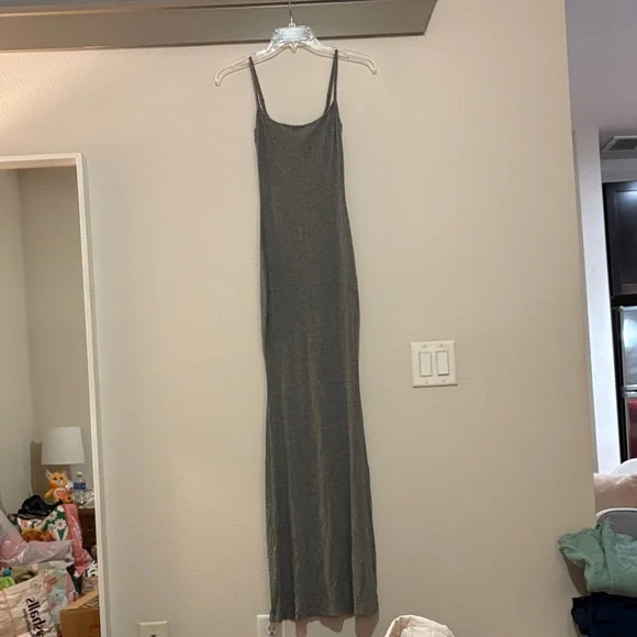 Skims Soft Lounge Long Slip Dress in Heather Grey SZ M EUC - Picture 2 of 5